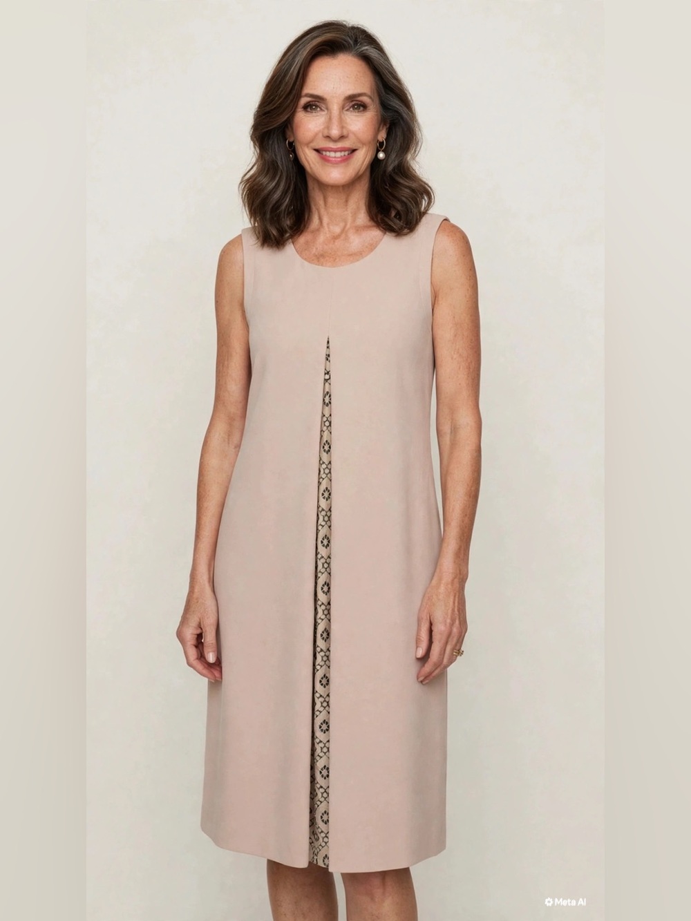 MaxMara || Lace Inset Dress Cocktail Dress Beige Tan 6 NWT